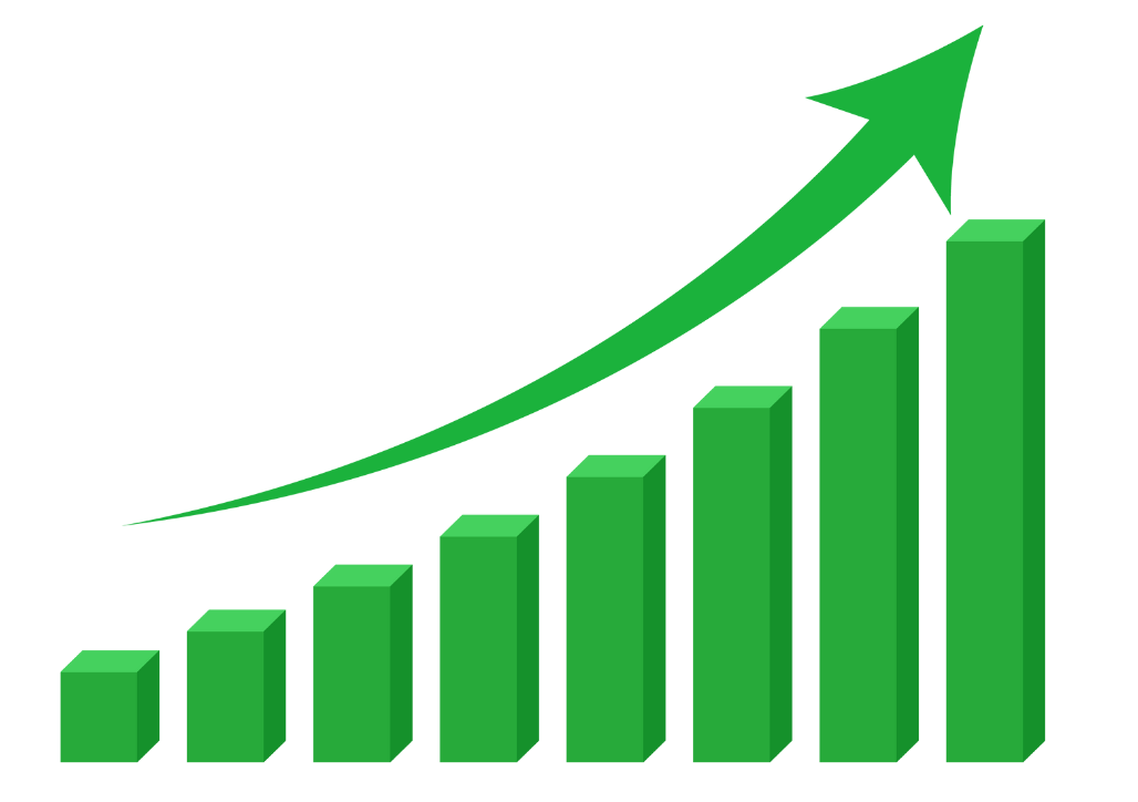 growth biz increase sales icon in upward illustration