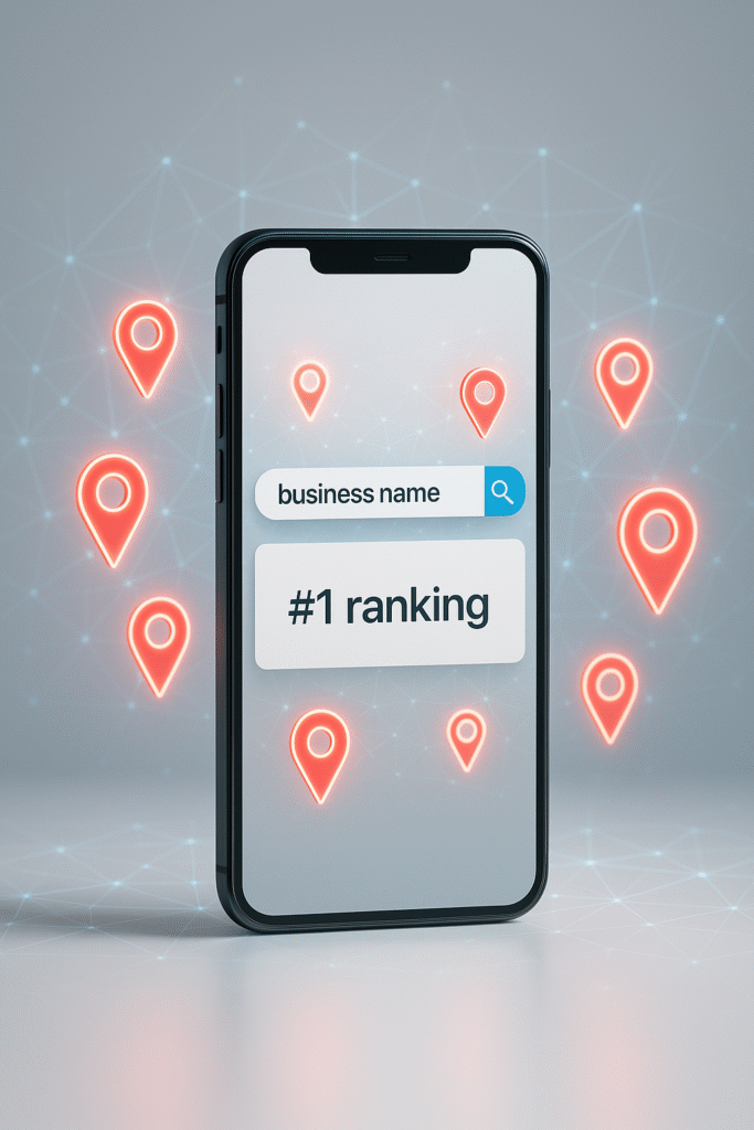 find my business on google maps mobile phone displaying a number one google maps search